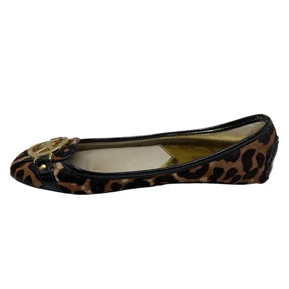 Michael x Michael Kors Fulton Leopard Calf Hair Driving Moccasins Flats Sz 6.5 - Picture 6 of 12